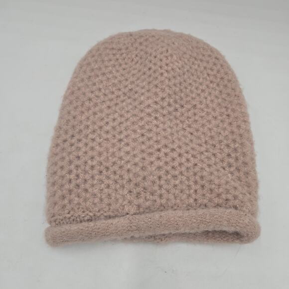 Free People Dreamland Knitted Beanie Pink Waffle Knit - Picture 2 of 5